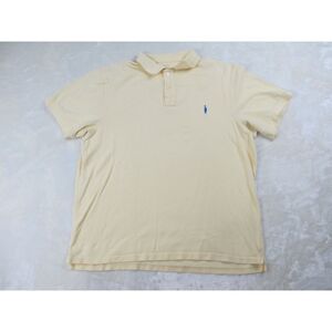 J Crew Polo‎ Shirt Mens Extra Large Yellow Blue Cotton Preppy Casual